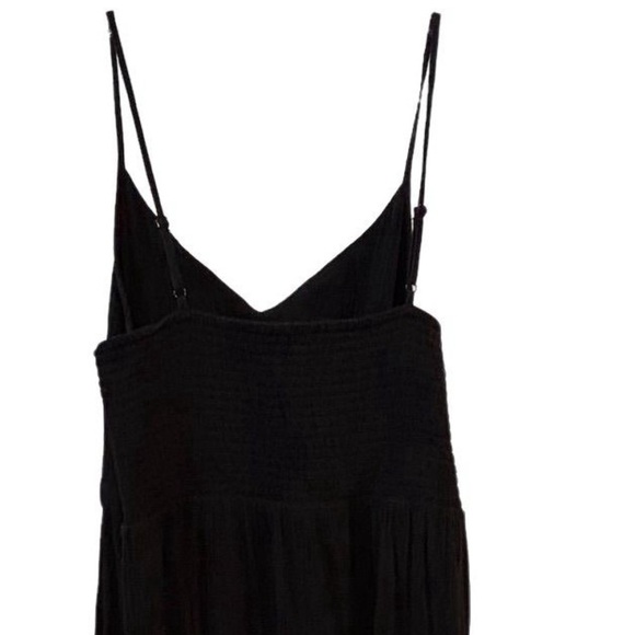 Aerie Women's Black V-Neck Maxi Dress w/ Front Cut-Out Detail Size Large - Picture 3 of 14